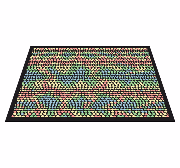 Colorful Circle Pattern textured vinyl rug - TenStickers