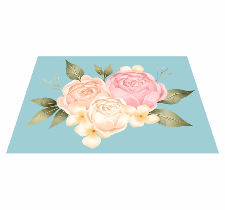 Botanical Composition flower vinyl rug - TenStickers