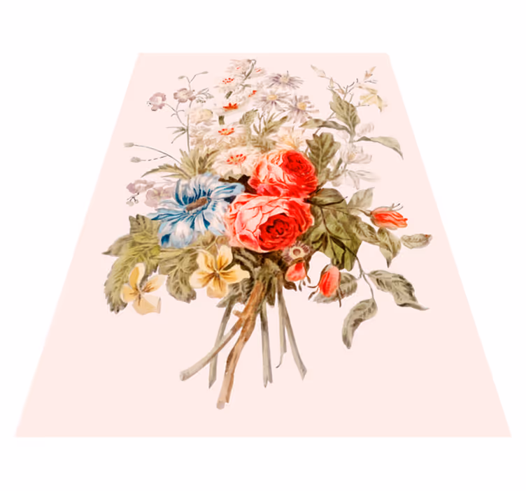 Peony bunch floral rug decoration - TenStickers