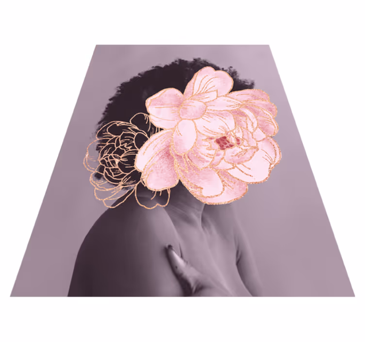 Peony person floral vinyl rug - TenStickers