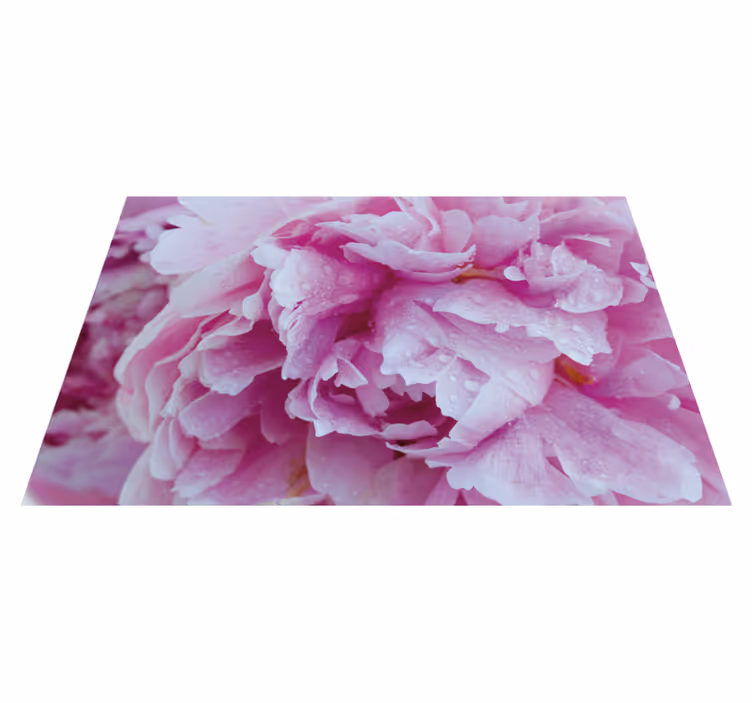 Roseate Peony Bloom flower vinyl rug - TenStickers