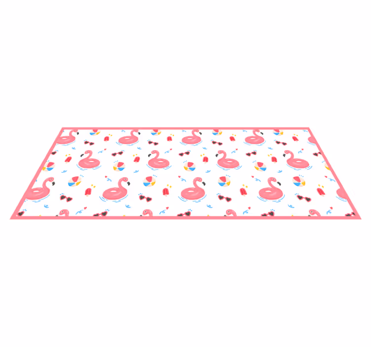 Cool flamingo pattern kitchen floor tiles - TenStickers