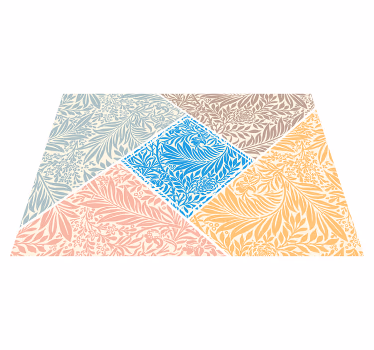 Floral Patchwork Design kitchen vinyl rug - TenStickers