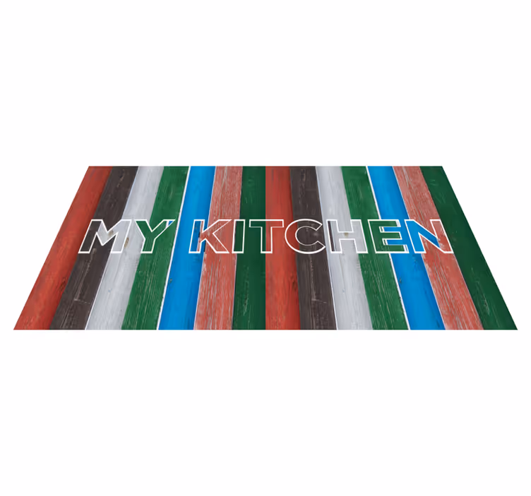 Painted wood  kitchen floor tile - TenStickers