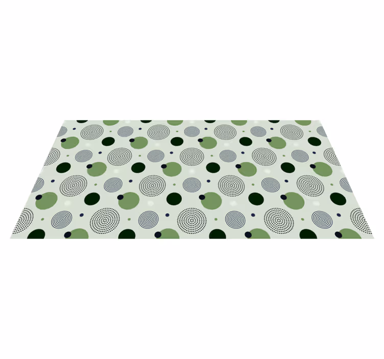 Green and black geometric pattern kitchen floor - TenStickers