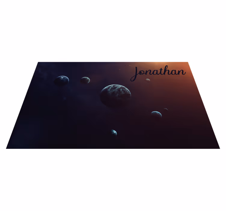 Celestial design with name teenager vinyl rug - TenStickers