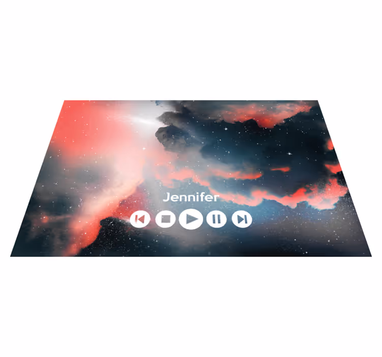 Outer space custom music teenager vinyl rug - TenStickers