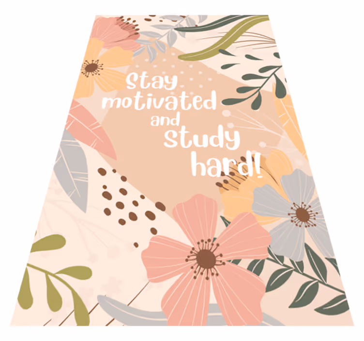 Stay motivated and study custom vinyl rug - TenStickers