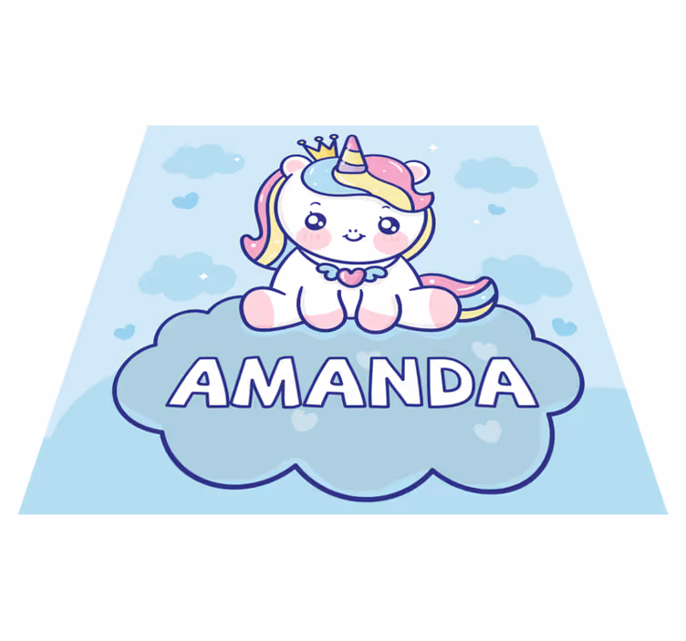 Vinyl rug custom baby unicorn design - TenStickers