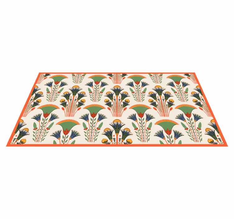 Scandinavian vintage pattern flower vinyl rug - TenStickers