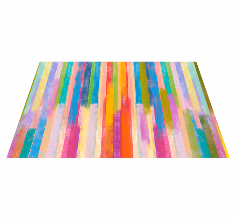 Multicolour strokes mosaic vinyl rug - TenStickers