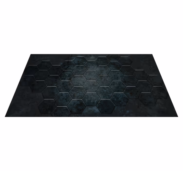Hexagons concrete texture stone vinyl rug - TenStickers