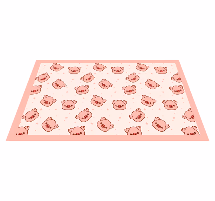 Cute Pig Patterns kids vinyl rug - TenStickers
