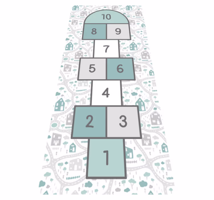 Hopscotch Play Area gaming vinyl rug - TenStickers