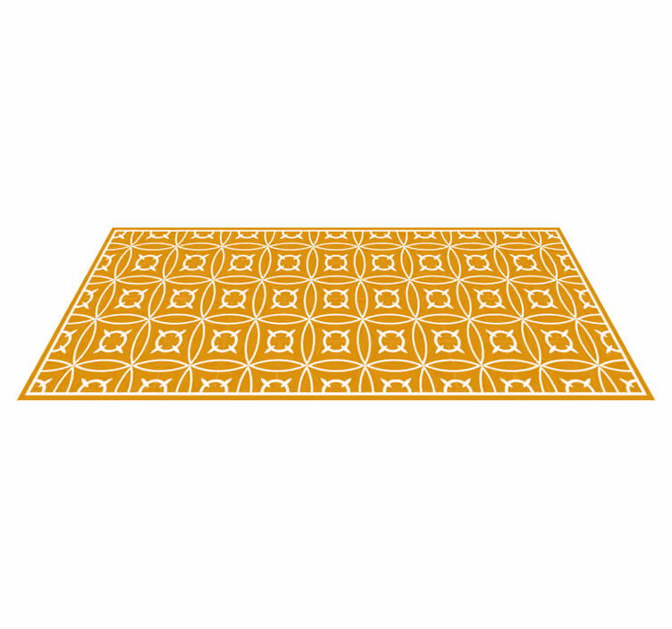 Golden Kitchen Rug Vintage tile carpet - TenStickers