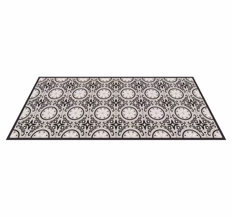 Geometric ornate design bedroom vinyl rug - TenStickers