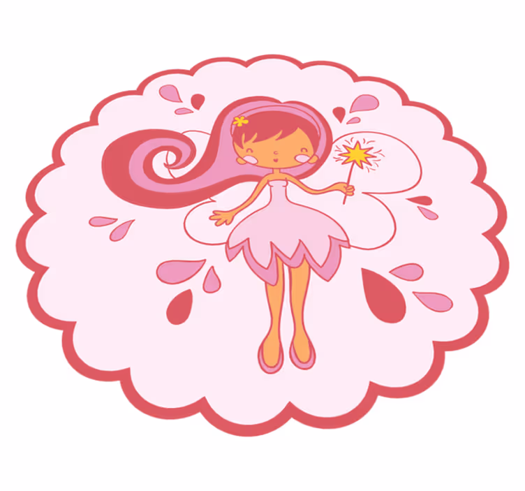 Charming Fairy Figure kids vinyl rug - TenStickers