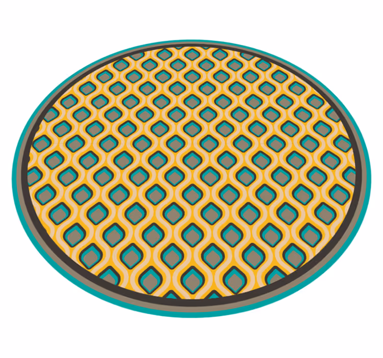 Mod mid century pattern kitchen vinyl rug - TenStickers