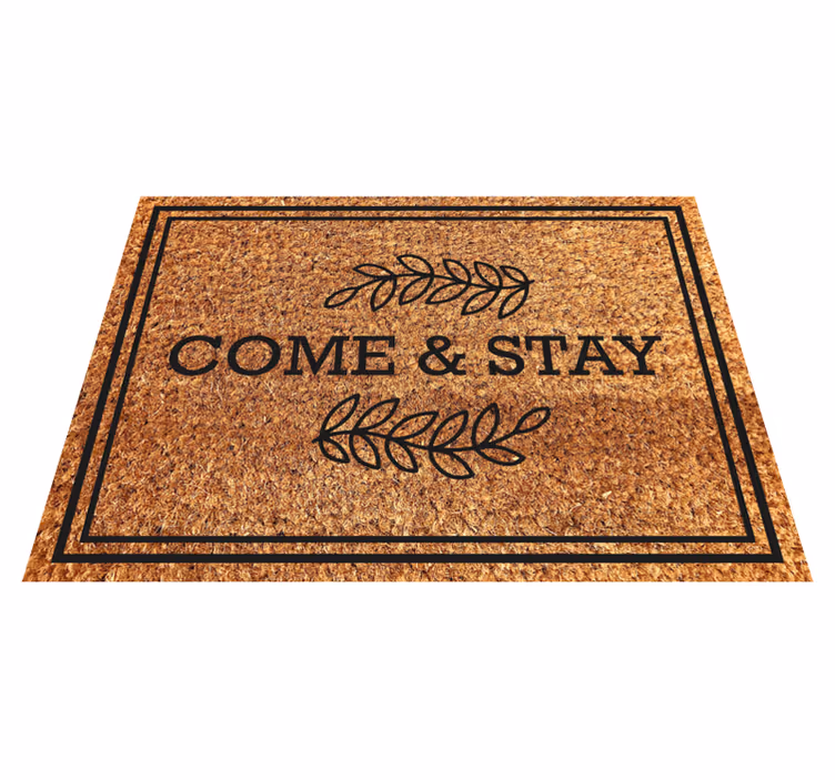 Welcome mat come and stay entrance hall tiles - TenStickers