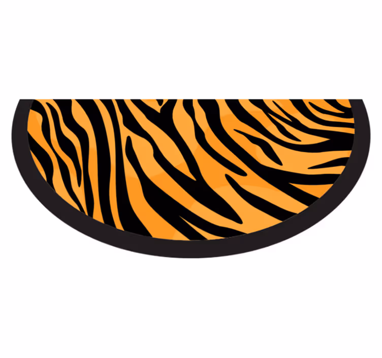 Half Round Tiger Rug animal print vinyl rug - TenStickers