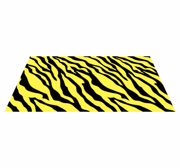 Yellow Zebra print vinyl rug - TenStickers