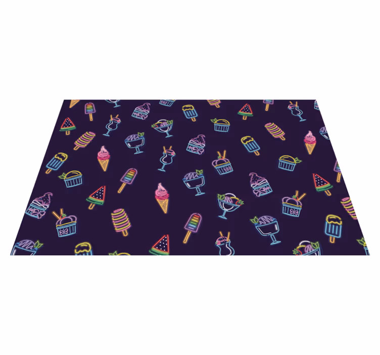 Neon Sweet Treats vinyl rug - TenStickers