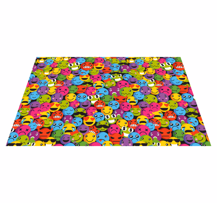 Colorful emoji expressions teenager vinyl rug - TenStickers