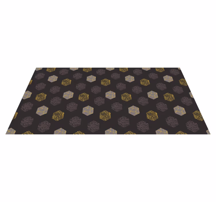 Nordic golden hexagons geometric rugs - TenStickers