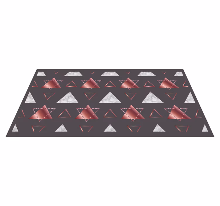 Pink and grey triangles geometric vinyl rug - TenStickers