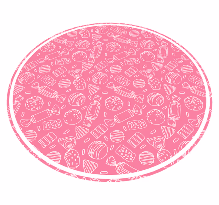 Cadny pink pattern vinyl rug - TenStickers