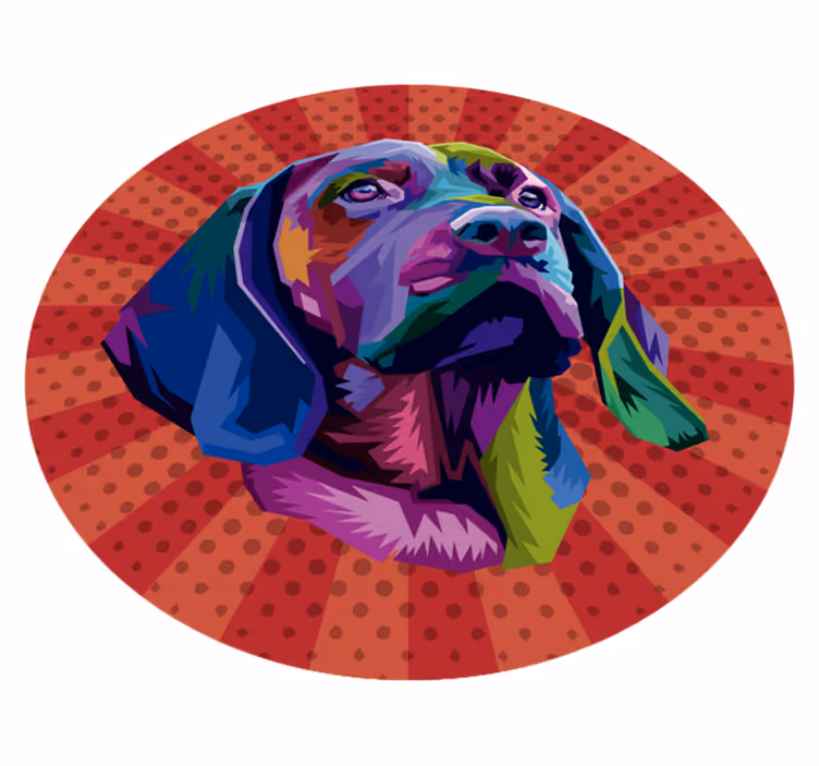 Dog pop art animal vinyl rug - TenStickers