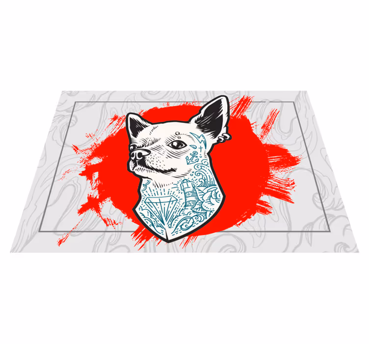 Punk dog animal vinyl rug - TenStickers
