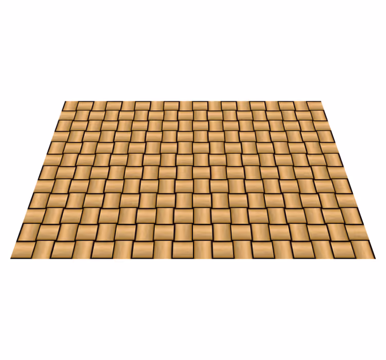 Brown tile pattern wood vinyl rug - TenStickers