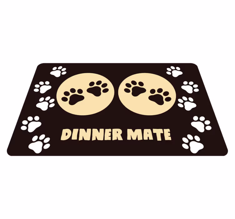 Dinner mate animal rug black - TenStickers