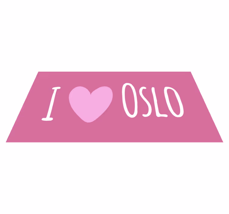 I love Oslo pink design custom vinyl rug - TenStickers