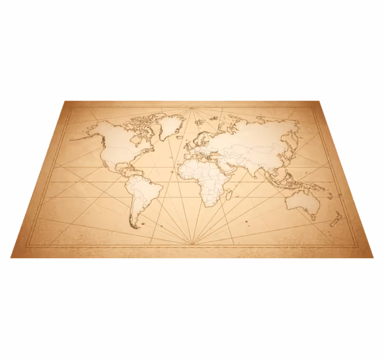 19th century world map rug - TenStickers