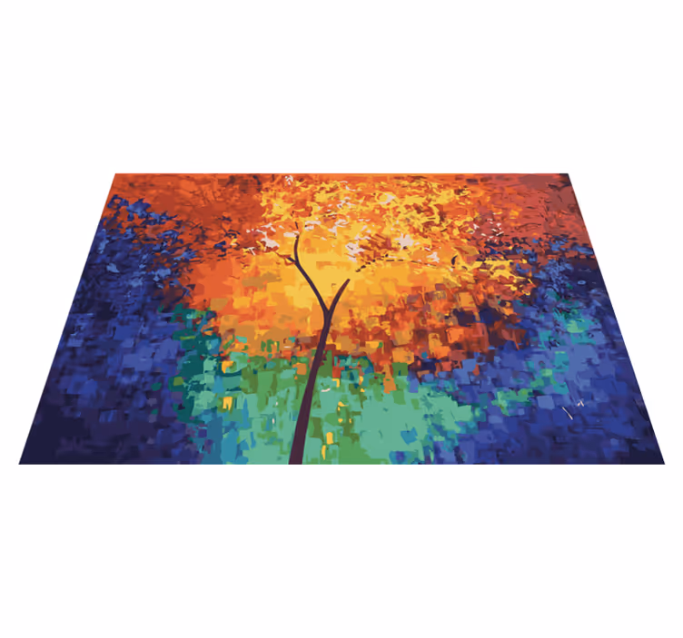 Modern art colorful tree modern rug - TenStickers