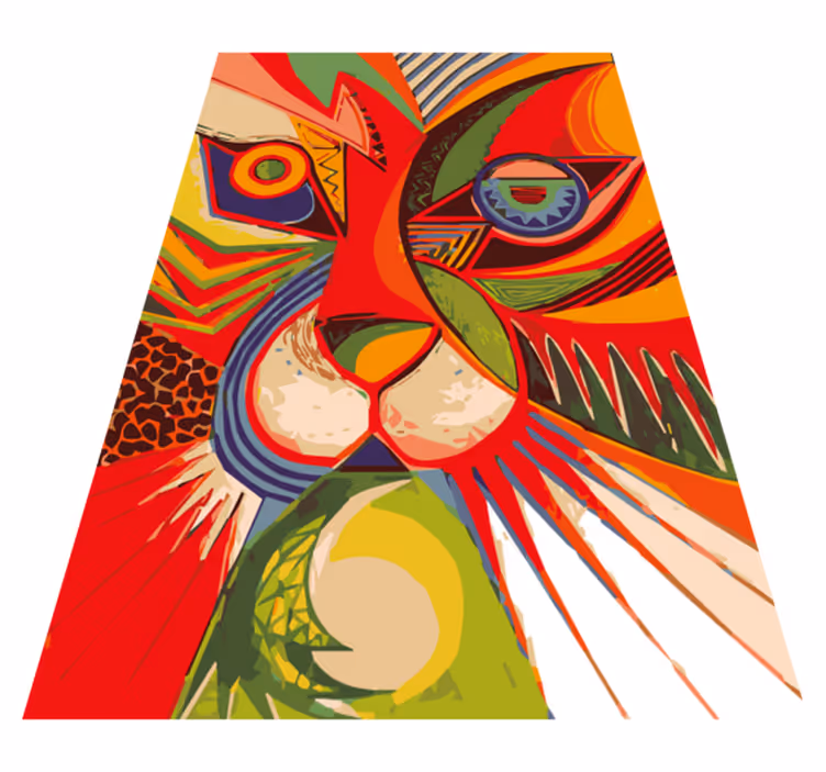 Colorful cat face animal vinyl rug - TenStickers