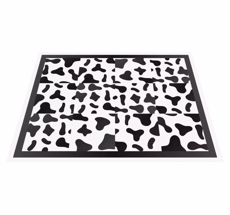 Cow tiles animal print vinyl rug - TenStickers