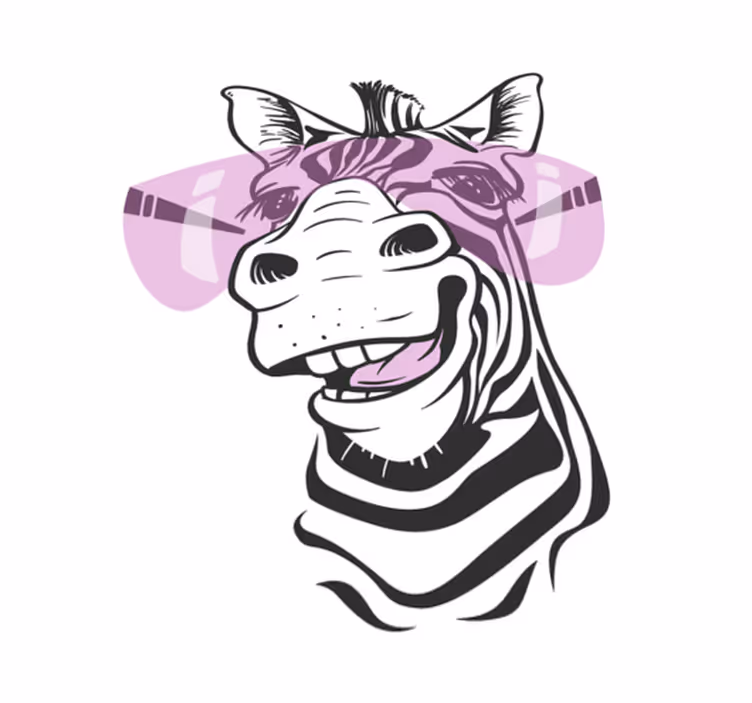 Smiling zebra face animal vinyl rug - TenStickers