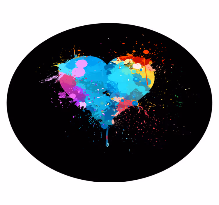 Love and splash modern vinyl rug - TenStickers