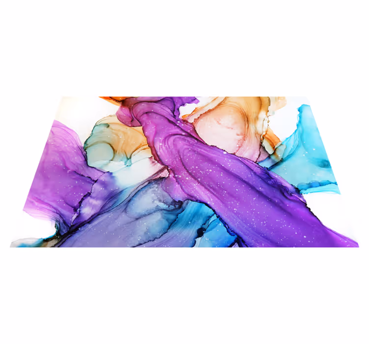 Abstract Fluid Swirls bathroom vinyl rug - TenStickers