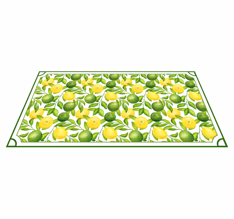 Lemons and Limes frame fruits vinyl rug - TenStickers
