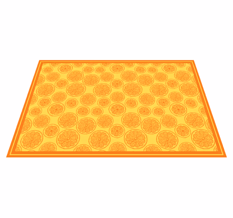 Flower vinyl rug citrus slice design - TenStickers