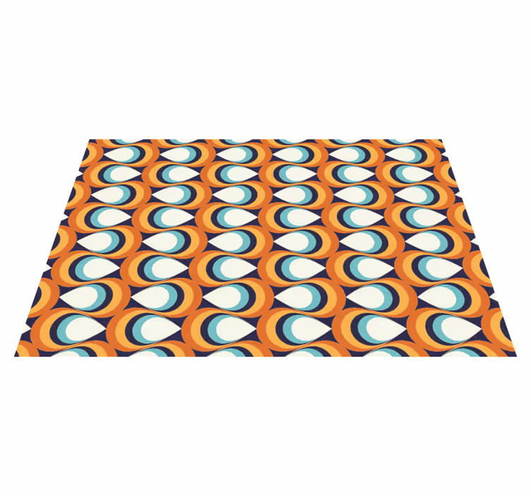 70s Pointed circles pattern vintage rug - TenStickers