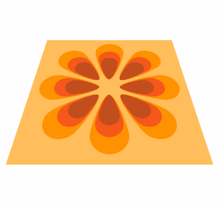 70s Single Flower floral rug - TenStickers