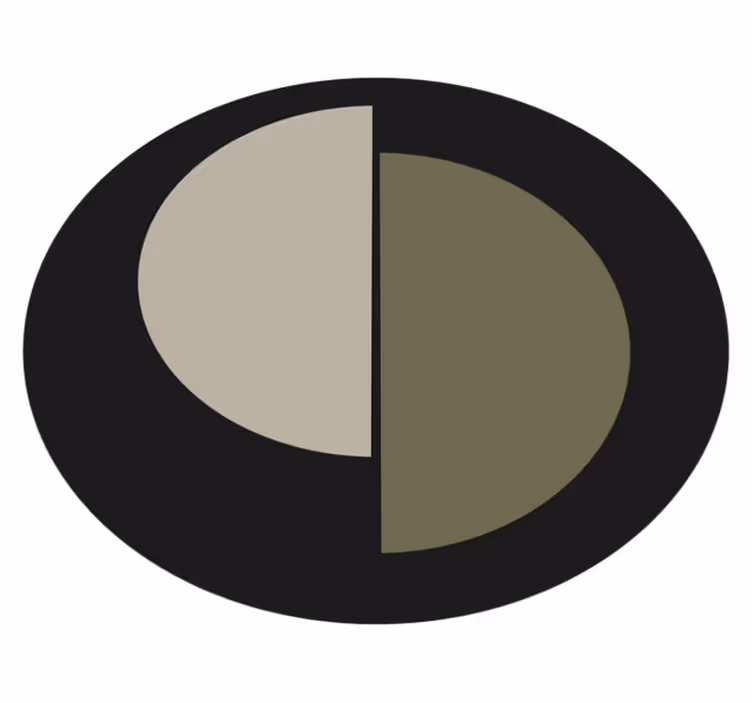 Two-Tone Oval minimalist vinyl rug - TenStickers