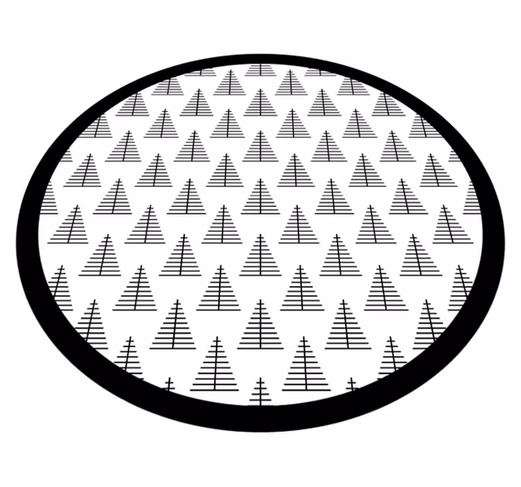 Nordic vinyl rug with geometric gray trees - TenStickers