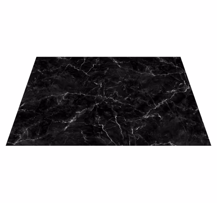 Black marble texture kitchen vinyl rug - TenStickers