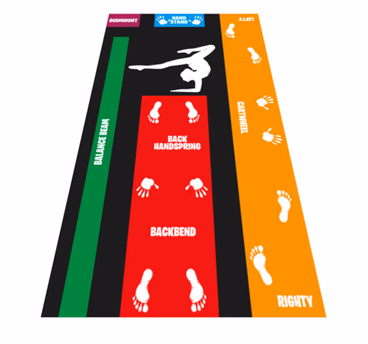 Gymnastics positions  kids vinyl rug - TenStickers
